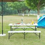 Banc de camping pliable Ljusnarsberg Blanc - Métal - Matière plastique - 180 x 43 x 25 cm