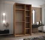 Armoire Lux 2 Noir - Imitation chêne - Largeur : 140 cm