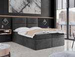 Boxspringbett mit Topper NESTEA Dunkelgrau - Breite: 140 cm - H4