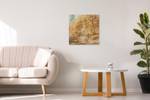 Acrylbild handgemalt Golden Clearing Orange - Massivholz - Textil - 60 x 60 x 4 cm