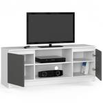 TV-Schrank K140 2T 1S CLP Graphit - Grau - Weiß