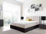 Boxspringbett Vigo Beige - Schwarz - Breite: 146 cm