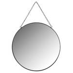 Runder Spiegel aus schwarz lackiertem Me Metall - 32 x 32 x 32 cm