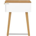 Skandinavischer Nachttisch FRISK Weiß - Kunststoff - Holzart/Dekor - Holz teilmassiv - 48 x 60 x 46 cm