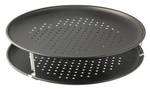 Zenker Pizzaset 3-teilig Pizzablech Schwarz - Metall - 33 x 33 x 3 cm