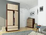 Kleiderschrank S90 2T 2S CLP Eiche Sonoma Dekor - Wenge Dekor