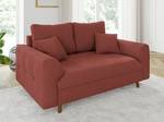 Sofa Neo 2-Sitzer Cord-Stoff Rubinrot