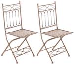 Chaises de jardin Asina Lot de 2 Marron