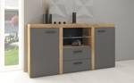 Sideboard RIVAY mit LED Graphit - Grafit Dekor - Eiche Dunkel - Eiche Dunkel Dekor