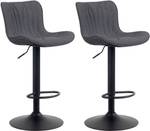 Tabourets de bar Linus Lot de 2 Noir