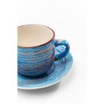 Kaffeetasse Swirl Blau - Stein - 15 x 7 x 15 cm