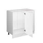 Unterschrank R-Line 86cm Weiß Hochglan Hochglanz Weiß