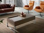 Table basse en bois et acier chromé Marron - Gris - Bois manufacturé - Bois massif - Bois/Imitation - 120 x 38 x 60 cm