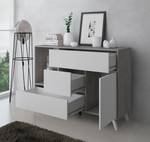 Sideboard WIND  Zement  Mattweiß Grau