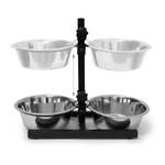 2-tlg. Hunde Set Schwarz - Braun - Silber - 42 x 53 x 64 cm