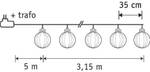 LED Party-Lichterkette Weiß - Kunststoff - 8 x 8 x 815 cm