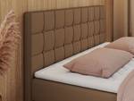 Boxspringbett CARMEN Braun - Breite: 140 cm - H3 - Kunstleder