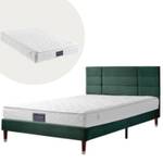 Lit double M195 Vert - Bois massif - 141 x 101 x 209 cm