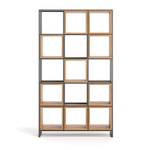 Frame-Bücherregal aus Eiche 3-reihig Braun - Massivholz - 122 x 200 x 38 cm