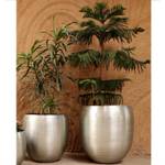 Blumentopf Castellon 2er Set Silber / Grau - Silbergrau - 42 x 43 x 42 cm