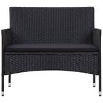 Garten-Lounge-Set (4-teilig) 3002315 Schwarz - Metall - Polyrattan - 40 x 36 x 60 cm