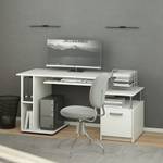 Computertisch „Jakob“ Weiß Weiß - Holz teilmassiv - 120 x 73 x 60 cm