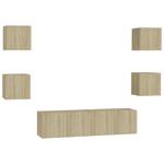 TV-Schrank 6er Set D909 Braun - Holzwerkstoff - 30 x 30 x 60 cm