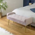 Banc de lit velours rose foncé Rose foncé - Textile - 40 x 53 x 103 cm