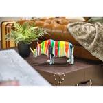 Statue rhinocéros multicolore H22cm Porcelaine - 20 x 17 x 9 cm