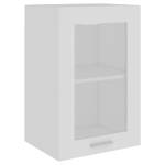 Armoire en verre suspendue 3016496-12 Imitation chêne fumé - Blanc - Largeur : 40 cm