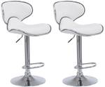 Tabouret de bar Las Vegas v2 Lot de 2 Blanc - Argenté