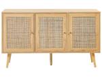 Sideboard PEROTE Braun - Gold - Rattan - 71 x 40 x 120 cm