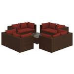 Garten-Lounge-Set (9-teilig) 3013631-3 Braun - Rot