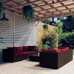 Salon de jardin (lot de 7) 3013630-5 Marron - Rouge