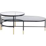 Tables basses Fence (lot de 2) Noir - Verre - 120 x 60 x 35 cm