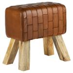 Hocker Springbock aus Mangoholz Braun - Massivholz - 30 x 48 x 48 cm