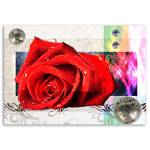 Abstrakt Leinwandbild Rose Rote Blumen