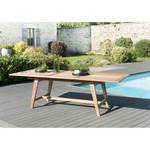 Table de jardin en teck 8/10 personnes Marron - Bois massif - Bois/Imitation - 100 x 75 x 180 cm