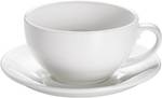 Tasse und Untertasse White Basic Round Weiß - Naturfaser - 2 x 10 x 19 cm