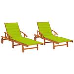 Chaise longue (lot de 2) 3009260-4 Vert clair