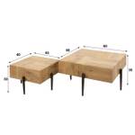 Couchtisch-Set Blocks – 2er-Set Braun - Massivholz - 60 x 35 x 60 cm