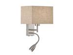 Wandleuchte Leselampe Bett mit Schalter Beige - Silber