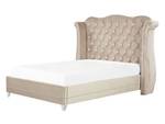 Lit double AYETTE Beige - Largeur : 185 cm