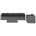 Garten-Sofa-Set (7-teilig) 3009702-3 Grau