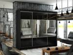 Kleiderschrank RIOCI Schwarz - Breite: 250 cm