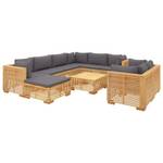 Garten-Lounge-Set 3028565-19 (10-teilig) Grau - Massivholz - Holzart/Dekor - 69 x 60 x 69 cm