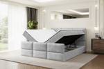 Boxspringbett OHIO-Z Hellgrau - Breite: 180 cm - H3