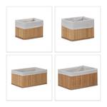 Lot de 24 paniers de rangement nature Marron clair - Blanc