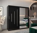 Armoire à portes coulissantes york 2 Noir - Largeur : 200 cm - 2 porte