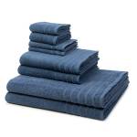 AIDA set de serviettes set de 8 Bleu - Textile - 50 x 1 x 100 cm